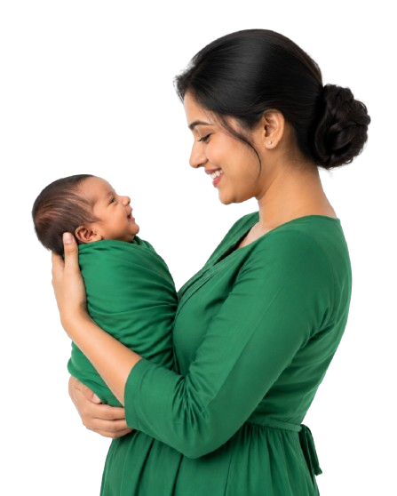 Kavin Clinic specialist caring for a mother and newborn baby